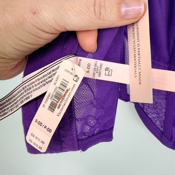 Victorias Secret Dream Angels Purple Lace Corset Top Bustier S-DD NWT - Picture 4 of 8
